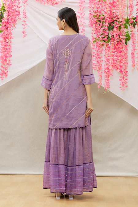 Sozenkari Embroidered Kurta Sharara Set 