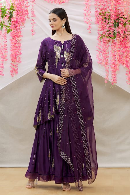 Sozenkari Zardozi Embroidered Anarkali Set 