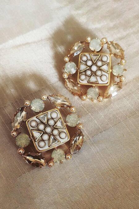 Bblingg Multi Color Crystals, Pearls Suhaaya Mini Embellished Studs Online at Aza Fashions Bblingg_Multi Color Crystals, Pearls Suhaaya Mini Embellished Studs _Online_at_Aza_Fashions