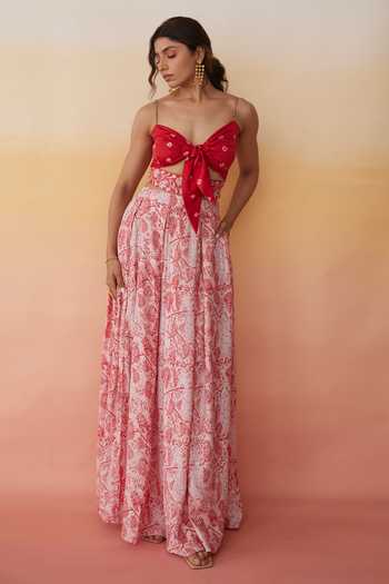 Aapro Santorini Crop Top & Skirt Set 