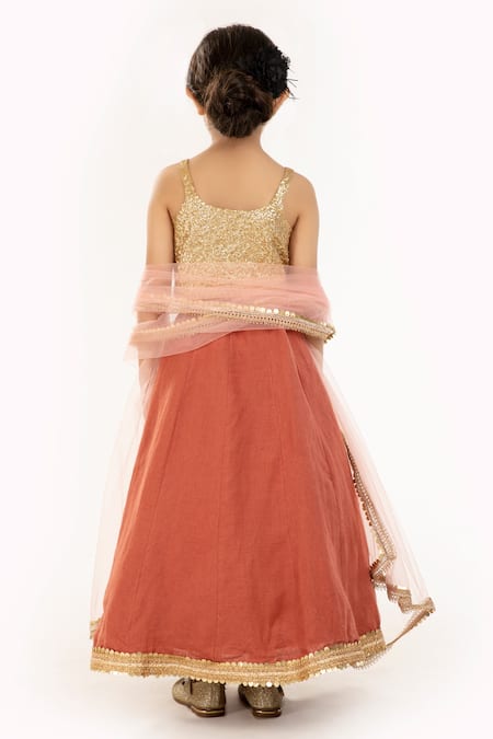 Shop Byb Premium Gold Linen, Polyester, Net Sequins, Embroidery Work Choli Lehenga Set at Aza Fashions Shop_Byb Premium_Gold Linen, Polyester, Net Sequins, Embroidery Work Choli Lehenga Set _at_Aza_Fashions