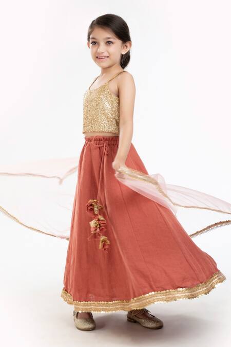 Byb Premium Gold Linen, Polyester, Net Sequins, Embroidery Work Choli Lehenga Set Online at Aza Fashions Byb Premium_Gold Linen, Polyester, Net Sequins, Embroidery Work Choli Lehenga Set _Online_at_Aza_Fashions