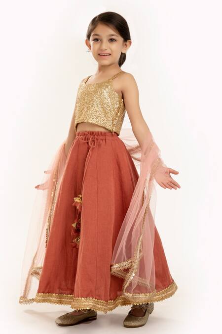 Buy Byb Premium Gold Linen, Polyester, Net Sequins, Embroidery Work Choli Lehenga Set Online at Aza Fashions Buy_Byb Premium_Gold Linen, Polyester, Net Sequins, Embroidery Work Choli Lehenga Set _Online_at_Aza_Fashions