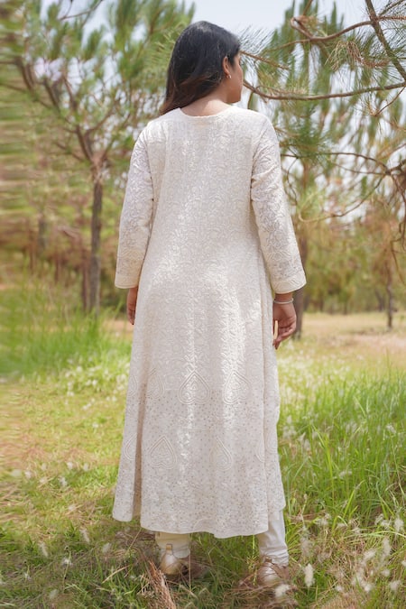 Iktaar By Meena Chikankari Anarkali Set 