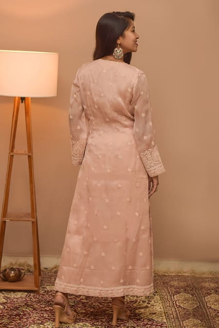 Iktaar By Meena Chikankari Jacket Style Kurta & Pant Set 