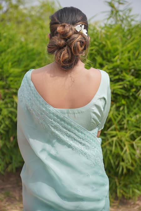 Iktaar By Meena Floral Chikankari Saree 