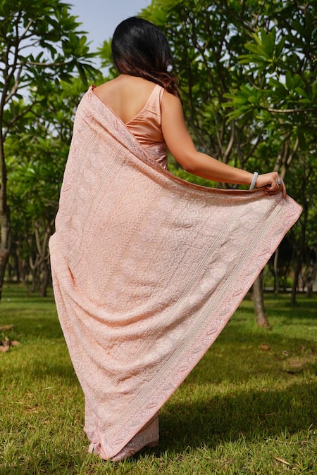 Iktaar By Meena Chikankari Chiffon Saree 