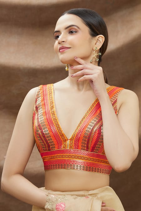 Samyukta Singhania Brocade Sleeveless Blouse 