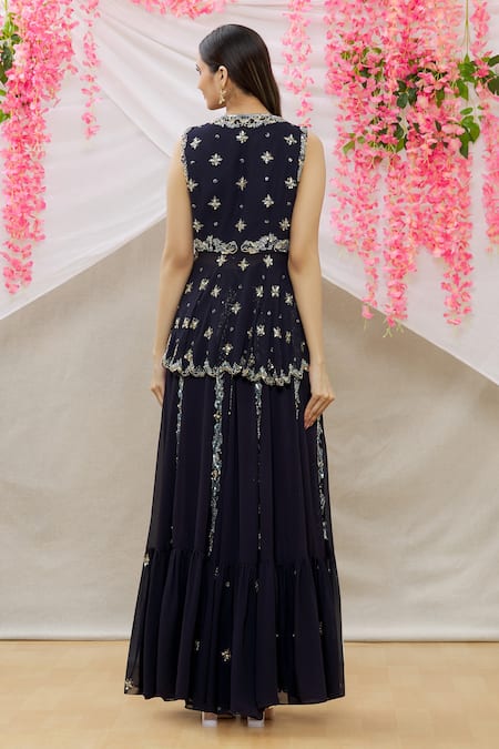 Neha Mehta Couture Embroidered Kurta Sharara Set 