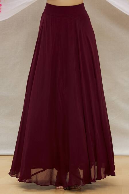 Neha Mehta Couture_Purple Lucknowi Floral, Sequin Round Anarkali Lehenga Set _at_Aza_Fashions