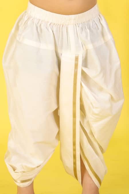 Shop_Lil Drama_Purple Polyester Printed Kurta And Dhoti Pant Set _Online_at_Aza_Fashions