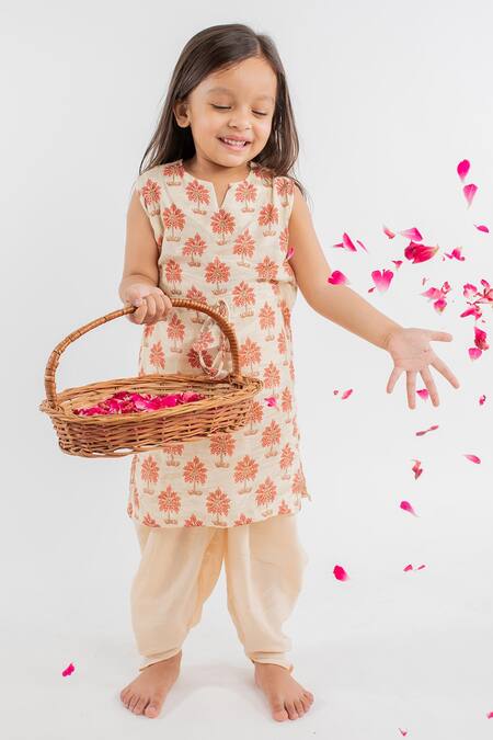 MR Brat Beige Muslin, Cotton Printed Kurta And Dhoti Pant Set Online at Aza Fashions MR Brat_Beige Muslin, Cotton Printed Kurta And Dhoti Pant Set _Online_at_Aza_Fashions