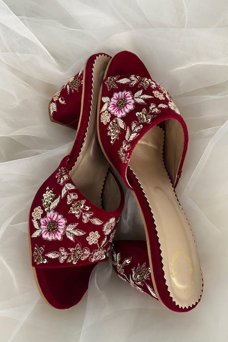 Embroidered heels cheap