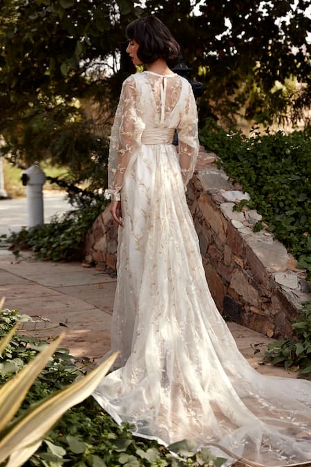 Atelier Shikaarbagh Floral Embroidered Gown 