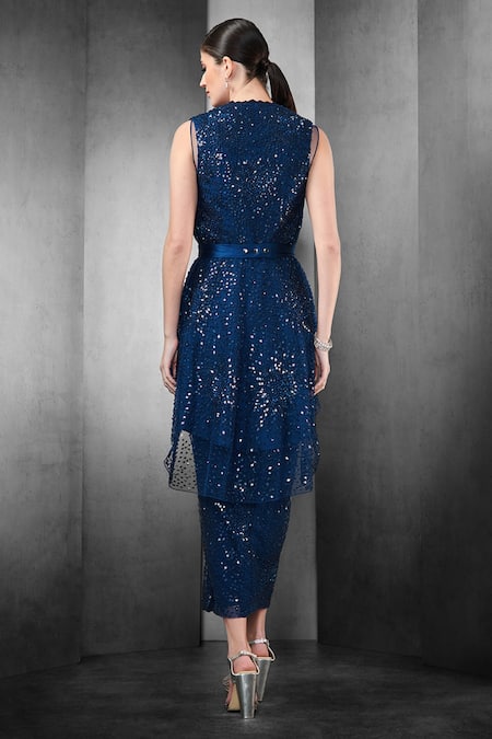 Rohit Gandhi + Rahul Khanna Saree Gown With Embellished Jacket 