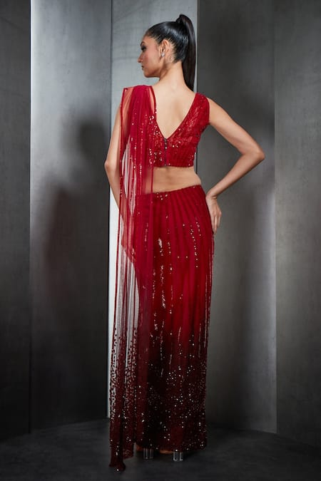 Rohit Gandhi + Rahul Khanna Ombre Pre-Draped Saree 