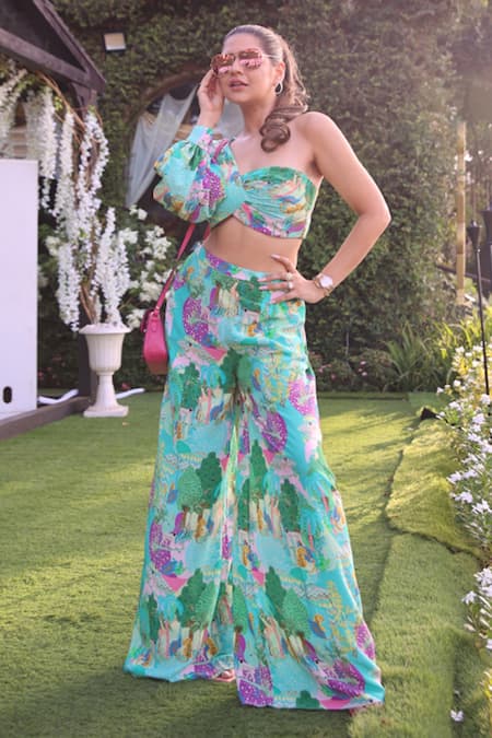 PS Pret By Payal Singhal One Shoulder Top & Palazzo Set 