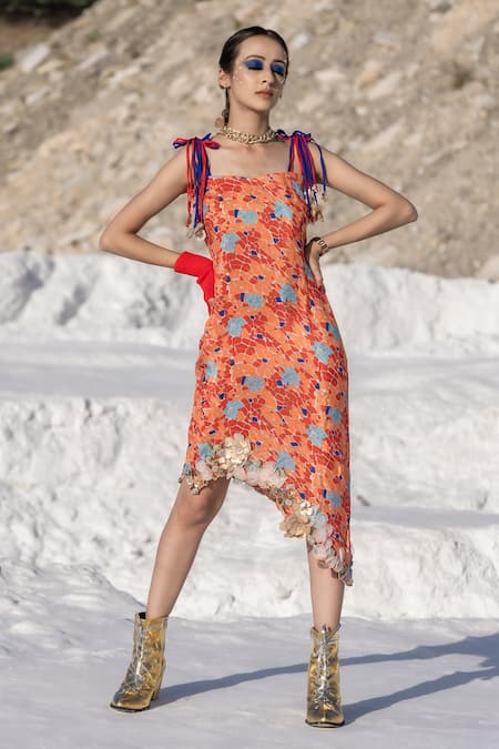 Etasha by Asha Jain Printed Strappy Dress 