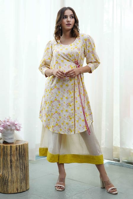 Tussah by Siddhi Shah Floral Print Tunic & Culotte Set 