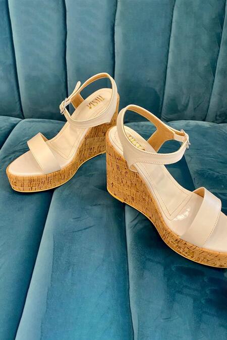 Tiesta_White Jiah Suede Wedges _Online_at_Aza_Fashions