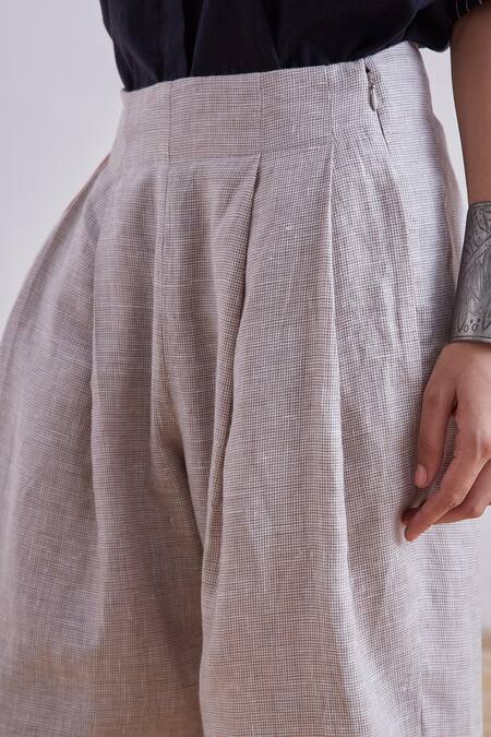 Buy_The Summer House_Beige Bandra Linen Pant_Online_at_Aza_Fashions