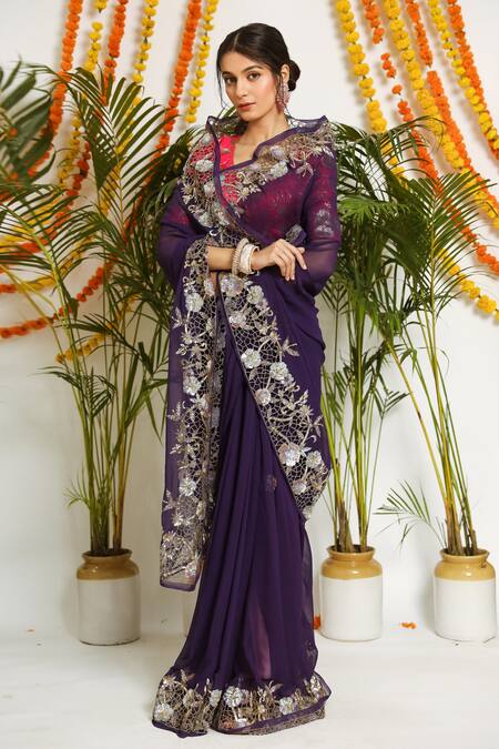 Printed Georgette New Latest Designer Floral Print Saree, Party Wear, With  blouse piece at Rs 500 in Surat