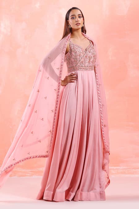 Designer Light Pink Anarkali Gown at Rs.800/Piece in surat offer by Fedex  Fashion