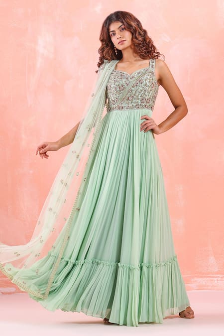 Anarkali Gown With Floral Resham Sequin and Beads Embroidery – Talking  Threads-hkpdtq2012.edu.vn