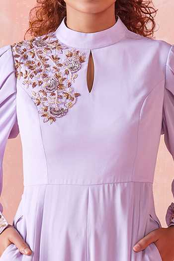 Buy_Mirroir_Purple Royal Georgette Sequin And Beads Band Placement Embroidered Jumpsuit _Online_at_Aza_Fashions