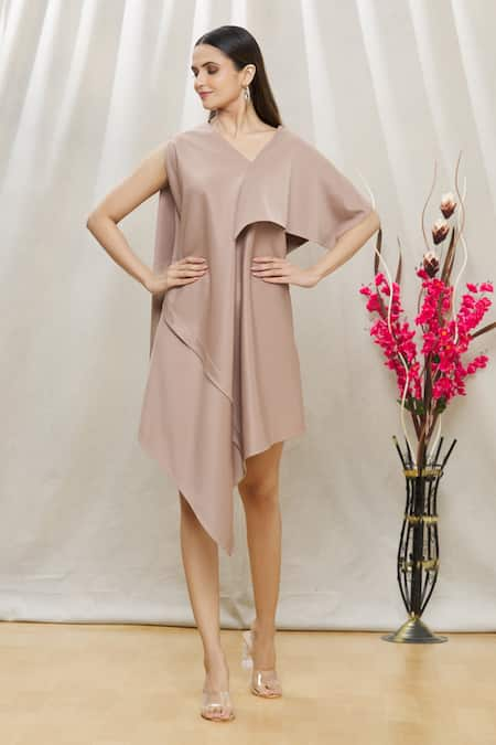 Megha Garg Asymmetric Draped Dress 