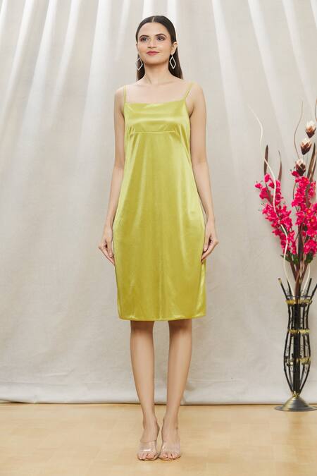 Shop Megha Garg Green Crepe Sequins V Neck Colourblock Draped Dress Online at Aza Fashions Shop_Megha Garg_Green Crepe Sequins V Neck Colourblock Draped Dress _Online_at_Aza_Fashions