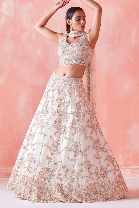 Buy Off-White Wedding Lehenga Choli Online At Zeel Clothing