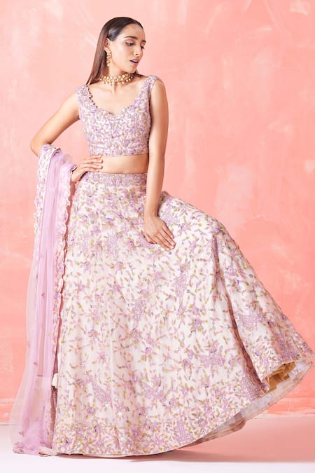 Mirroir Embroidered Bridal Lehenga Set 