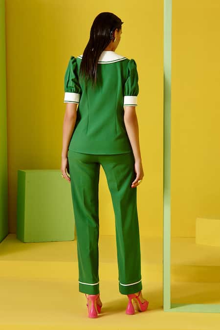 Label Deepika Nagpal Peter Pan Top & Pant Set 