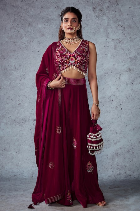 Ajiesh Oberoi Naveli Crop Top Sharara Set 