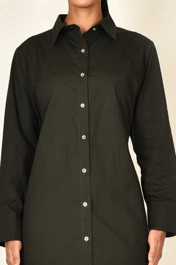 Naintara Bajaj_Green Cotton Shirt_at_Aza_Fashions