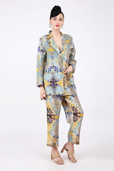 Linen Bloom Linen Bisaza Print Blazer 