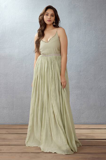 Buy Torani Green Jacket Silk Organza Ghera Handwoven Thin Chanderi Jaituni Balochi With Online at Aza Fashions Buy_Torani_Green Jacket Silk Organza Ghera Handwoven Thin Chanderi Jaituni Balochi With _Online_at_Aza_Fashions