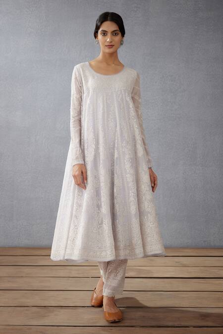 Torani_Blue Silk, Silk Pant Handwoven Chanderi, Mogra Paavni Julaba Set _Online_at_Aza_Fashions