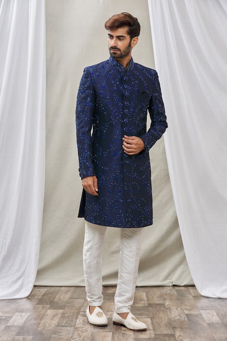 Aryavir Malhotra Floral Embroidered Sherwani Set 