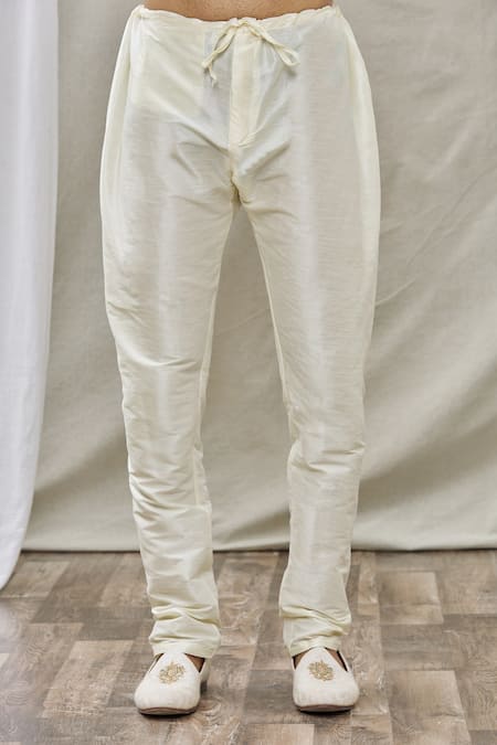 Arihant Rai Sinha_Green Silk Embroidery Mandarin Collar Sherwani Set _at_Aza_Fashions