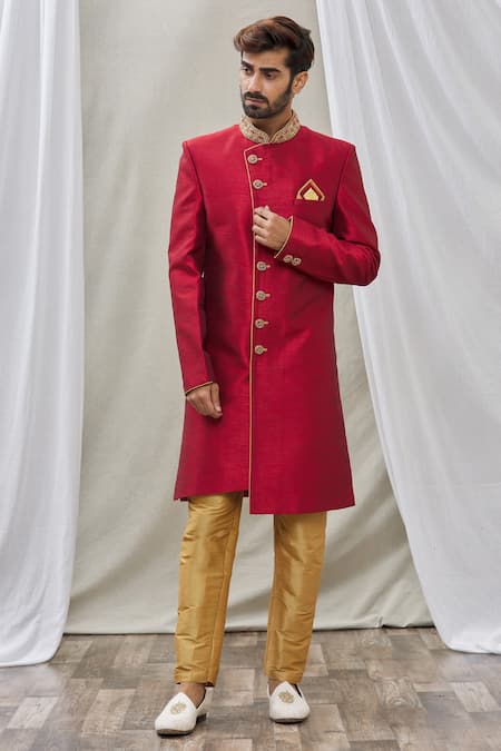 Aryavir Malhotra Mandarin Collar Sherwani Set 