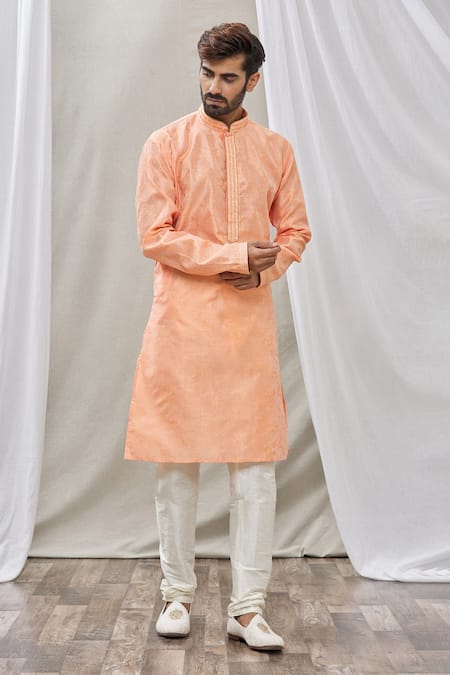 Aryavir Malhotra Floral Motif Woven Kurta 