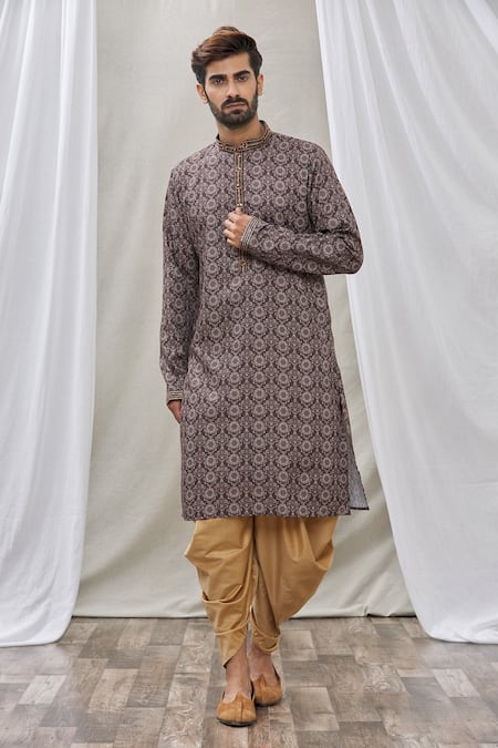 Aryavir Malhotra Thread Embroidered Placket Kurta 