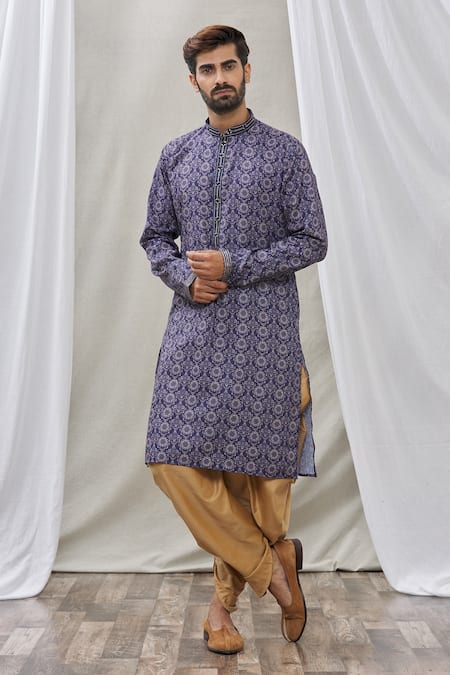 Aryavir Malhotra Floral Pattern Print Kurta 