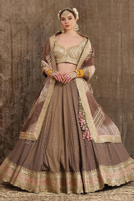 SHIKHAR SHARMA Zari Embroidered Bridal Lehenga Set 