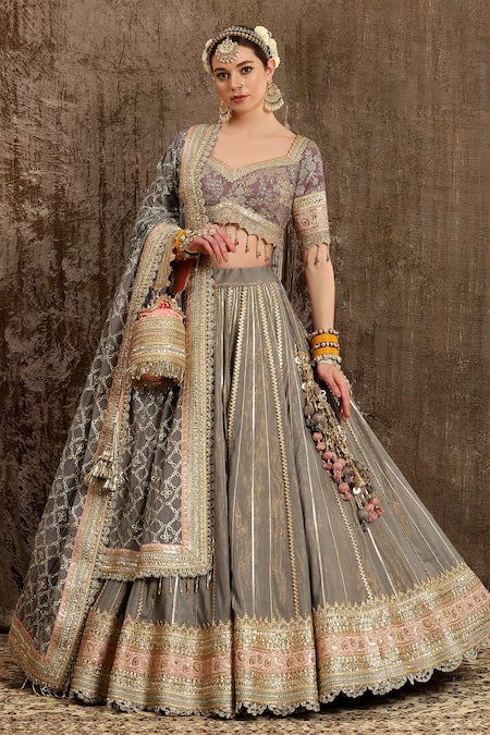 SHIKHAR SHARMA Gota Embroidered Lehenga Set 