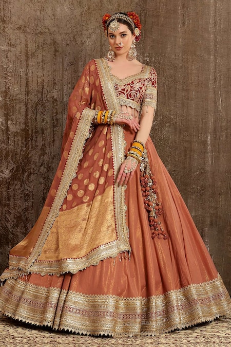 Maroon Wedding Lehenga Choli with Weaving Viscose - LC6127