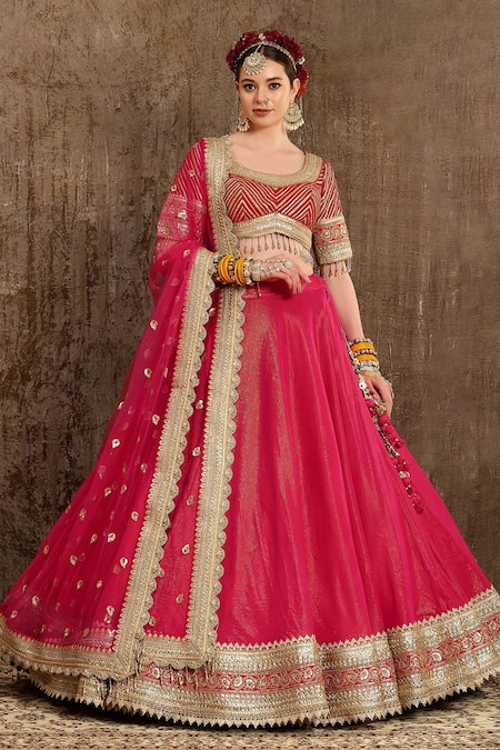 Pink Gold Chanderi Lehenga Set Pink is always a charm!💖 Here's a perfect  dreamy lehenga set from our #newlaunch 😍 Crafted in premium… | Instagram