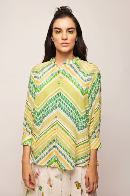 Swati Vijaivargie Chevron Print Shirt 